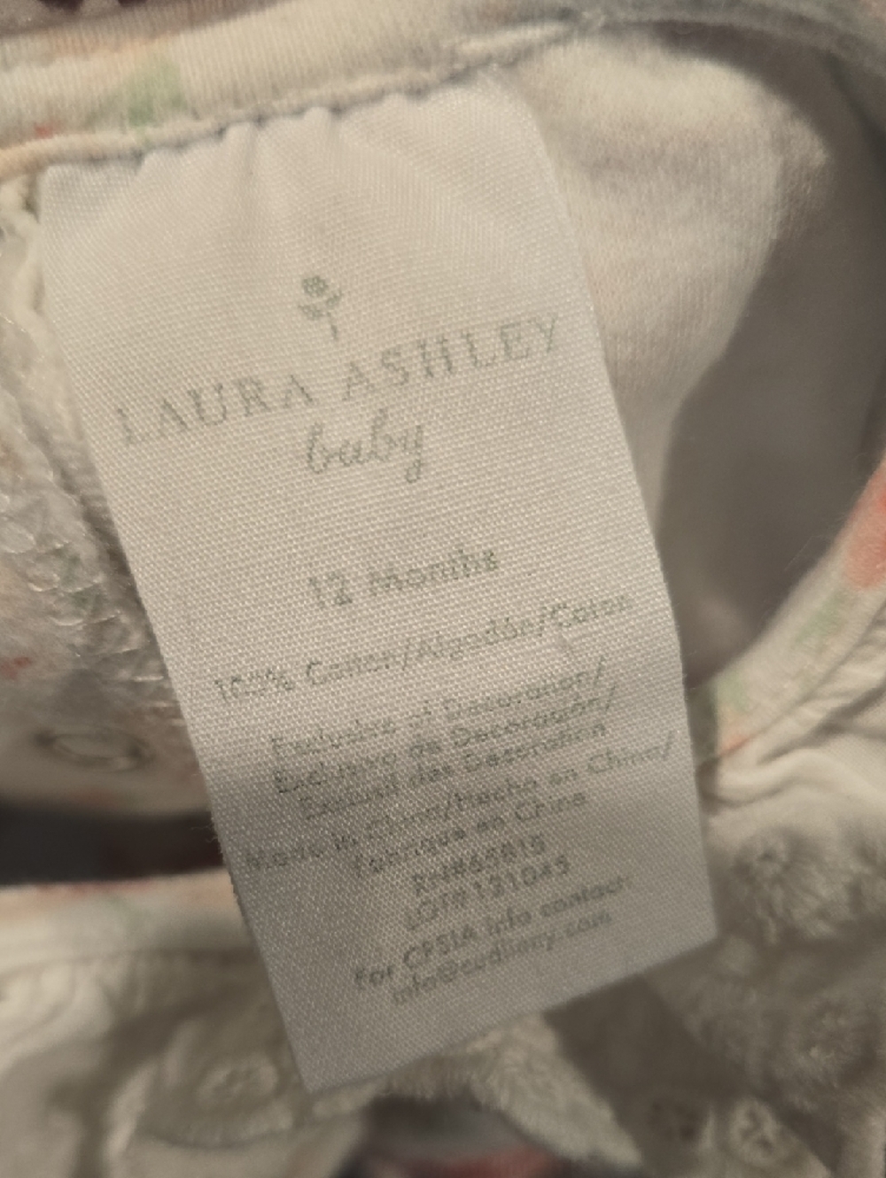 Laura Ashley Baby Floral Eyelet Ruffle Romper – 12 Months - Picture 3 of 3